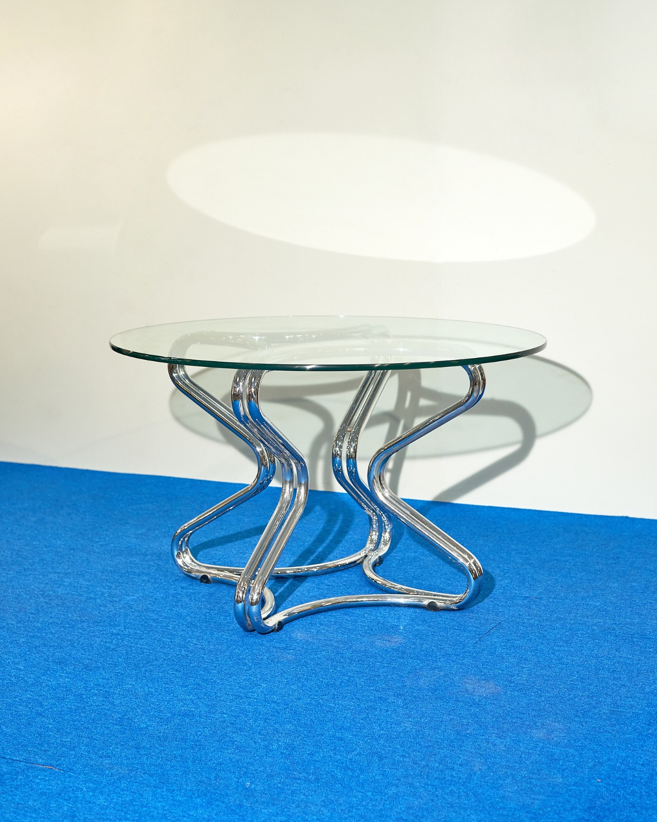 Giotto Stoppino Round Table With Chrome Base 70s