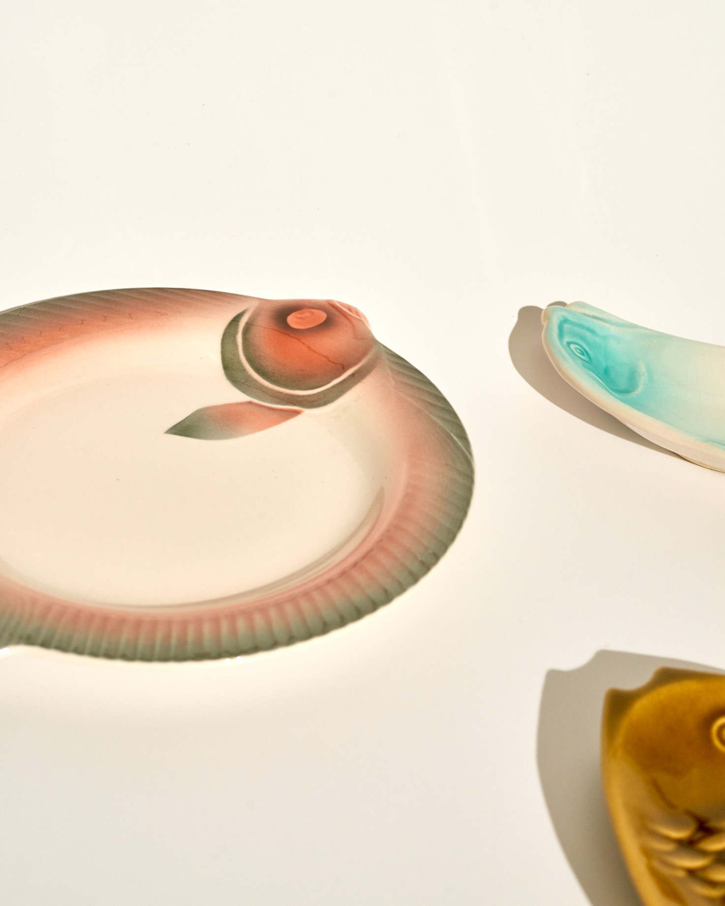 Fish Ceramic Plate by Digoin Sarreguemines