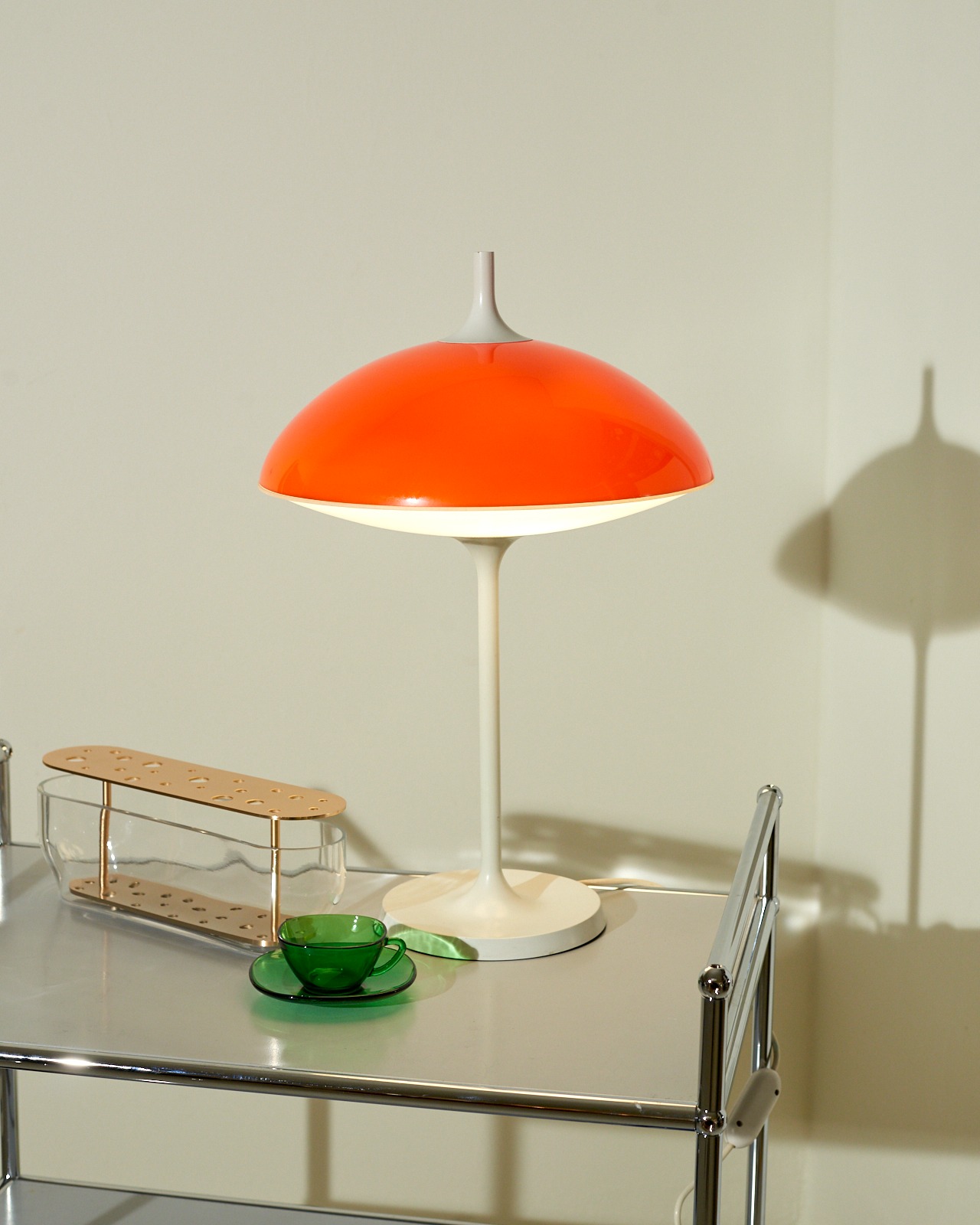 #7012 / Temde Floor&amp;Table Lamp_ Switzerland 60s (orange)
