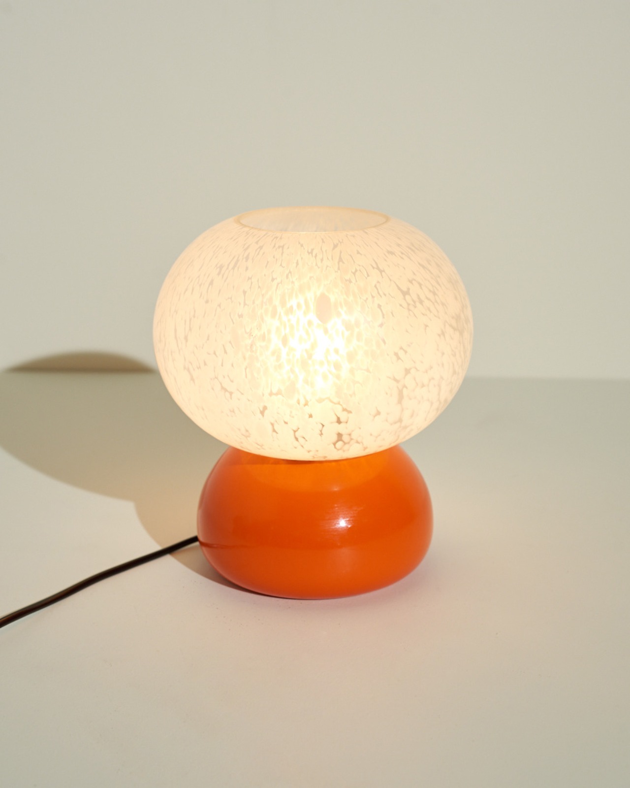 #10215 / Murano Glass Wood Base Table Lamp (orange)