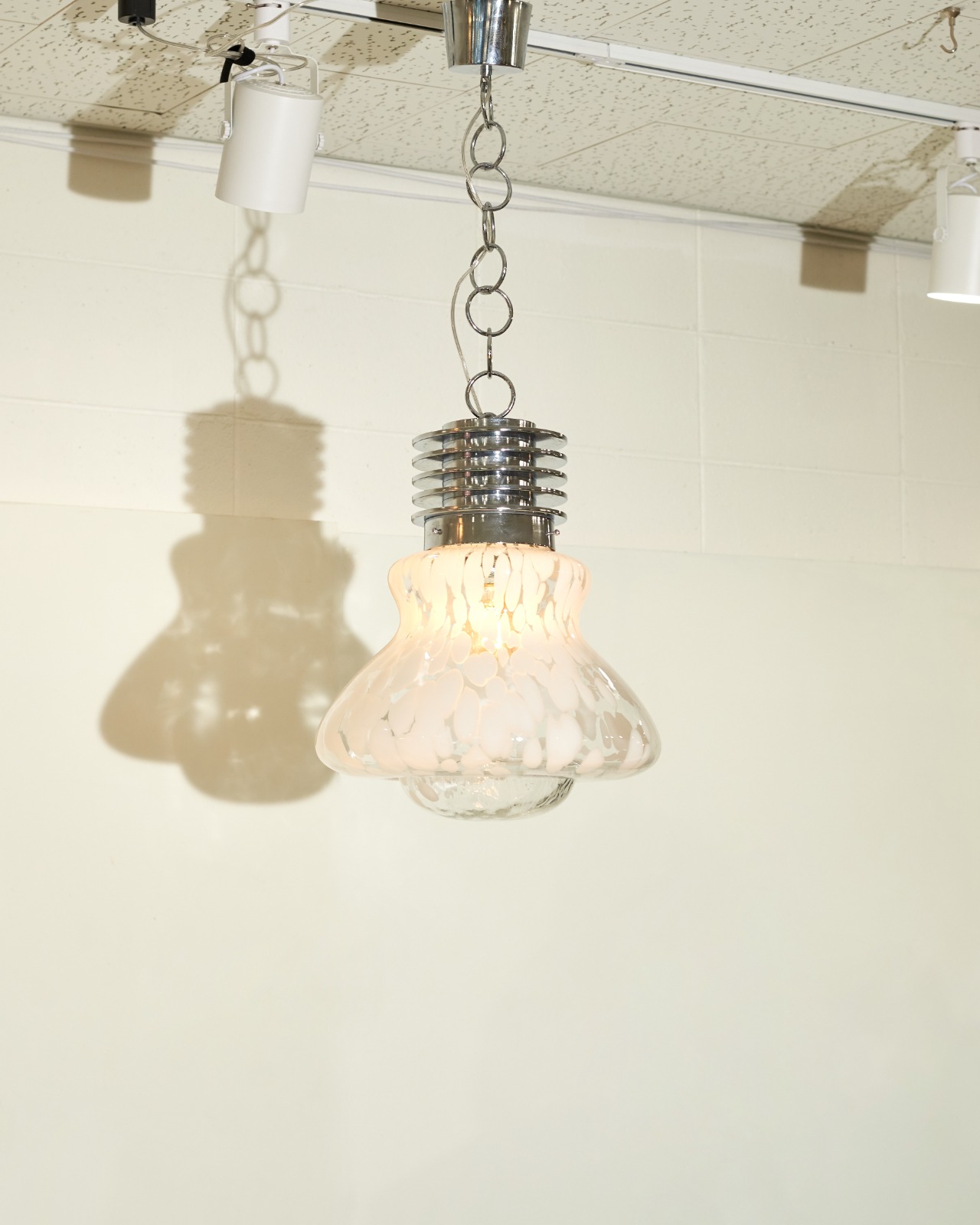 #10548 / Mazzega Murano Glass Pendant Lamp By Carlo Nason 60s